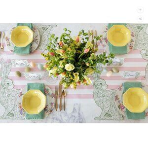 Hester & Cook Green White Greenhouse Hare Die-Cut Placemats Pack of 12 Paper NWT